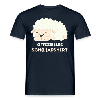 Offizielles Schlafshirt Schaf Schlafanzug Pyjama - Männer T-Shirt - Navy - Vorne - AI Model Male 178 light (178cm)