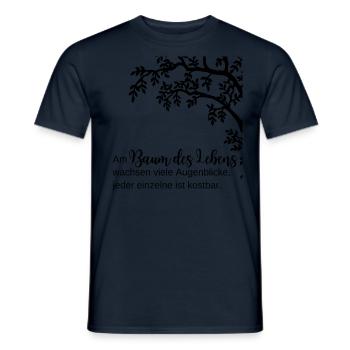 Arbre de vie - Citation d’arbre de vie - T-shirt homme - marine - Devant - AI Model Male 178 light (178cm)