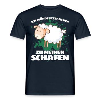I'D RATHER GO TO MY SHEEP NOW - Men's T-Shirt - navy - Front - AI Model Male 178 light (178cm)