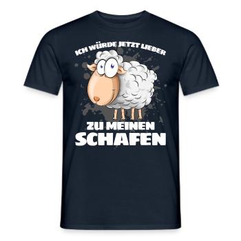 I'D RATHER GO TO MY SHEEP NOW - Men's T-Shirt - navy - Front - AI Model Male 178 light (178cm)