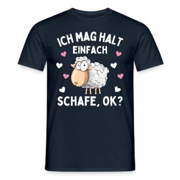 J’AIME LES MOUTONS ! Mouton Berger Mouton - T-shirt homme - marine - Devant - AI Model Male 178 light (178cm)