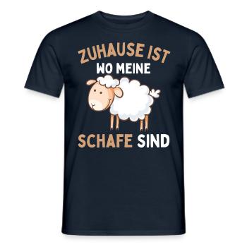 Home is where my sheep are! Sheep Shepherd - Men's T-Shirt - navy - Front - AI Model Male 178 light (178cm)