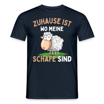 Home is where my sheep are! Sheep Shepherd - Men's T-Shirt - navy - Front - AI Model Male 178 light (178cm)