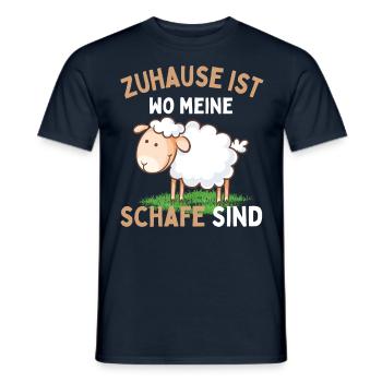 Home is where my sheep are! Sheep Shepherd - Men's T-Shirt - navy - Front - AI Model Male 178 light (178cm)