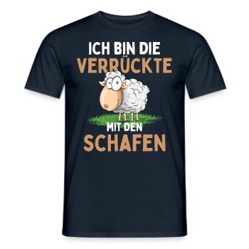JE SUIS LE FOU AVEC LE MOUTON - Mouton - T-shirt homme - marine - Devant - AI Model Male 178 light (178cm)