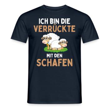 I'M THE CRAZY ONE WITH THE SHEEP - Sheep - Men's T-Shirt - navy - Front - AI Model Male 178 light (178cm)