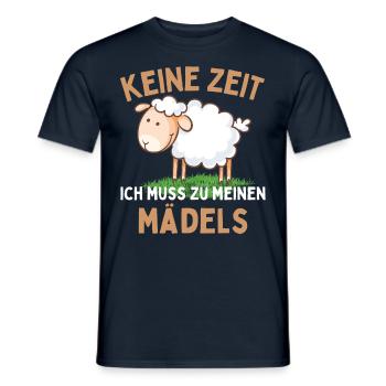 Ich muss zu meinen Mädels! Lustiger Schaf Schäfer - Männer T-Shirt - Navy - Vorne - AI Model Male 178 light (178cm)