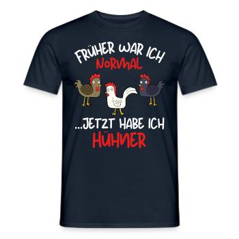 I USED TO BE NORMAL, NOW I HAVE CHICKENS - Men's T-Shirt - navy - Front - AI Model Male 178 light (178cm)