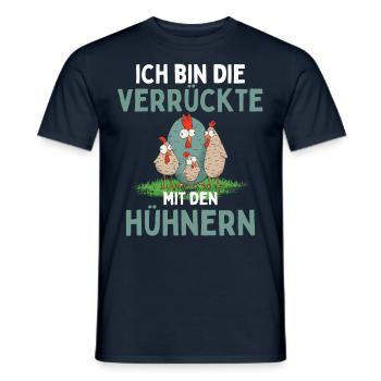 JE SUIS LE FOU AVEC LES POULETS Drôle - T-shirt homme - marine - Devant - AI Model Male 178 light (178cm)