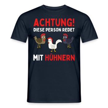 ATTENTION, JE PARLE À DES POULES ! Drôle d’œuf de poule - T-shirt homme - marine - Devant - AI Model Male 178 light (178cm)