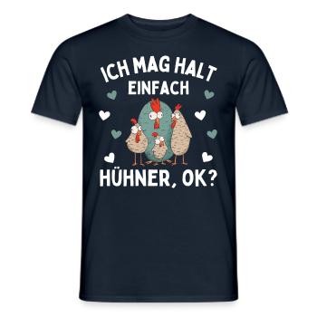 J’AIME JUSTE LES POULETS ! D’ACCORD? Drôles de poulets - T-shirt homme - marine - Devant - AI Model Male 178 light (178cm)