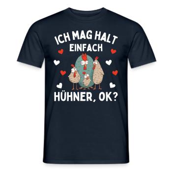 J’AIME JUSTE LES POULETS ! D’ACCORD? Drôles de poulets - T-shirt homme - marine - Devant - AI Model Male 178 light (178cm)