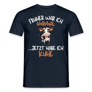 J’AVAIS L’HABITUDE D’ÊTRE NORMALMAINTENANT J’AI DES VACHES Des choses drôles - T-shirt homme - marine - Devant - AI Model Male 178 light (178cm)