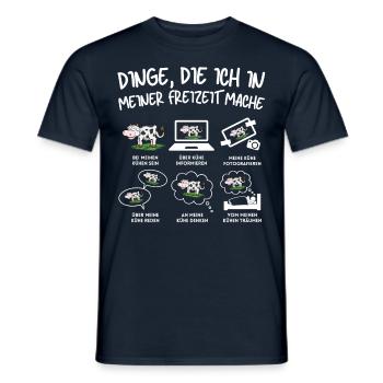 VACHES DRÔLES VACHE FERMIER DISANT DRÔLE DE VACHE FEMME DE FERMIER - T-shirt homme - marine - Devant - AI Model Male 178 light (178cm)