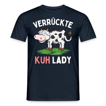 CRAZY COW LADY - Funny Farmer's Wife Farmer - Men's T-Shirt - navy - Front - AI Model Male 178 light (178cm)