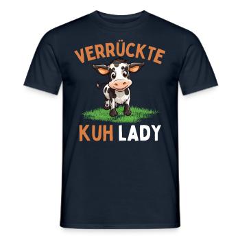 CRAZY COW LADY - Funny Farmer's Wife Farmer - Men's T-Shirt - navy - Front - AI Model Male 178 light (178cm)