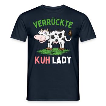 CRAZY COW LADY - Funny Farmer's Wife Farmer - Men's T-Shirt - navy - Front - AI Model Male 178 light (178cm)