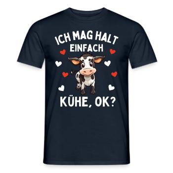 CRAZY COW LADY - Funny Farmer's Wife Farmer - Men's T-Shirt - navy - Front - AI Model Male 178 light (178cm)