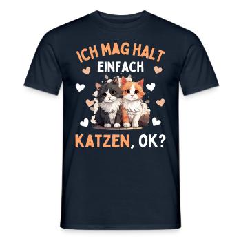 I JUST LIKE CATS! Funny Cat Cat - Men's T-Shirt - navy - Front - AI Model Male 178 light (178cm)