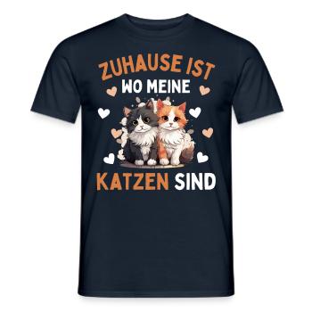 J’AIME LES CHATS ! Drôle de chat chat - T-shirt homme - marine - Devant - AI Model Male 178 light (178cm)