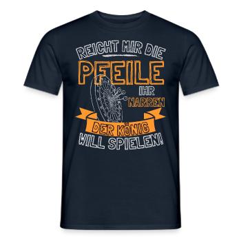 Fléchettes drôles disant DONNEZ-MOI LES FLÈCHES À ELLE - T-shirt homme - marine - Devant - AI Model Male 178 light (178cm)