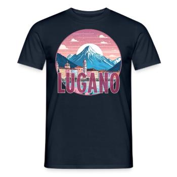 Lugano Schweiz Monte Brè Switzerland Tessin Ticino - Men's T-Shirt - navy - Front - AI Model Male 178 light (178cm)