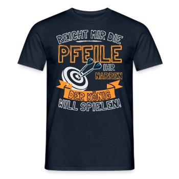 Lustiger Darts Spruch REICHT MIR DIE PFEILE IHR - Männer T-Shirt - Navy - Vorne - AI Model Male 178 light (178cm)