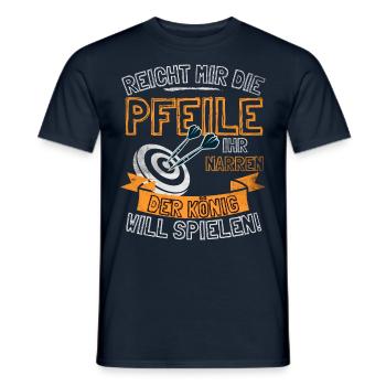 Lustiger Darts Spruch REICHT MIR DIE PFEILE IHR - Männer T-Shirt - Navy - Vorne - AI Model Male 178 light (178cm)