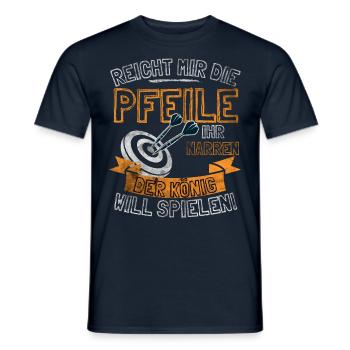 Lustiger Darts Spruch REICHT MIR DIE PFEILE IHR - Männer T-Shirt - Navy - Vorne - AI Model Male 178 light (178cm)