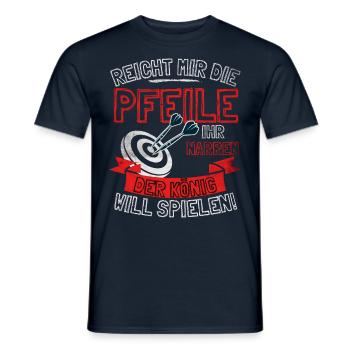 Lustiger Darts Spruch REICHT MIR DIE PFEILE IHR - Männer T-Shirt - Navy - Vorne - AI Model Male 178 light (178cm)