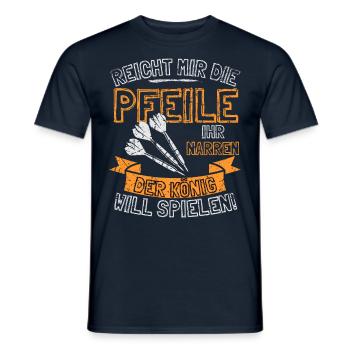 Lustiger Darts Spruch REICHT MIR DIE PFEILE IHR - Männer T-Shirt - Navy - Vorne - AI Model Male 178 light (178cm)