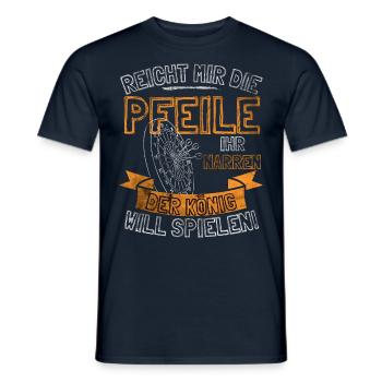 Drôles de fléchettes disant DONNE-MOI LES FLÈCHES À ELLE - T-shirt homme - marine - Devant - AI Model Male 178 light (178cm)