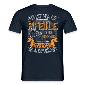 Drôles de fléchettes disant DONNE-MOI LES FLÈCHES À ELLE - T-shirt homme - marine - Devant - AI Model Male 178 light (178cm)