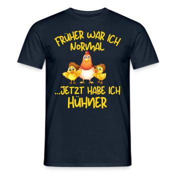 I USED TO BE NORMAL, NOW I HAVE CHICKENS - Men's T-Shirt - navy - Front - AI Model Male 178 light (178cm)