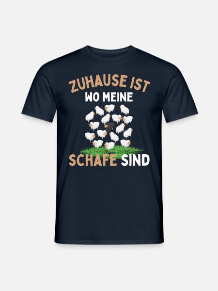 Zuhause ist wo meine Schafe sind! Schaf Schäfer - Männer T-Shirt - Navy