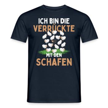 I'M THE CRAZY ONE WITH THE SHEEP - Sheep - Men's T-Shirt - navy - Front - AI Model Male 178 light (178cm)
