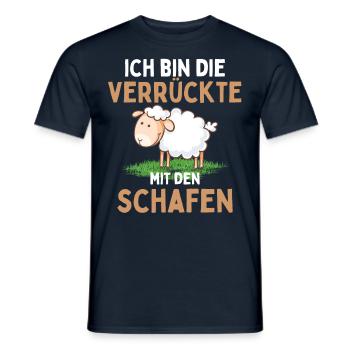 I'M THE CRAZY ONE WITH THE SHEEP - Sheep - Men's T-Shirt - navy - Front - AI Model Male 178 light (178cm)