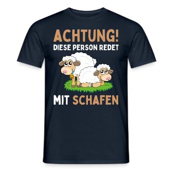 Lustiger Schaf Schafe Schäferei Schafhirte - Männer T-Shirt - Navy - Vorne - AI Model Male 178 light (178cm)
