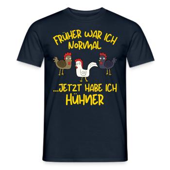 I USED TO BE NORMAL, NOW I HAVE CHICKENS - Men's T-Shirt - navy - Front - AI Model Male 178 light (178cm)