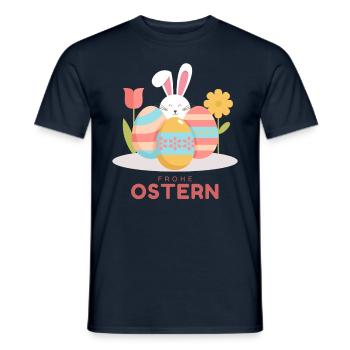 Happy Easter Easter Bunny Happy Easter Easter Motif - Men's T-Shirt - navy - Front - AI Model Male 178 light (178cm)