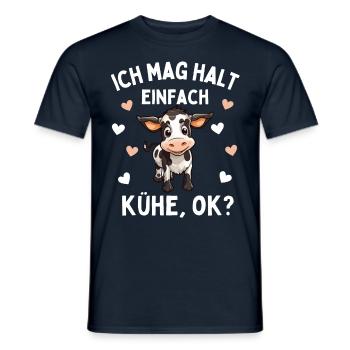 CRAZY COW LADY - Funny Farmer's Wife Farmer - Men's T-Shirt - navy - Front - AI Model Male 178 light (178cm)