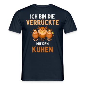 JE SUIS LE FOU AVEC LES VACHES Des choses drôles - T-shirt homme - marine - Devant - AI Model Male 178 light (178cm)