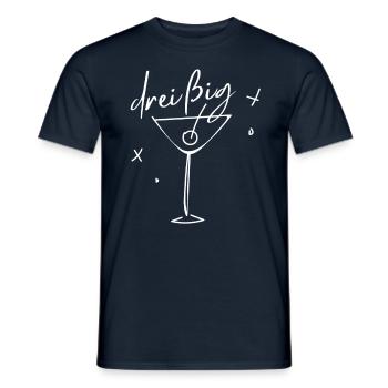 30e anniversaire Vin mousseux 30 ans en disant drôle - T-shirt homme - marine - Devant - AI Model Male 178 light (178cm)
