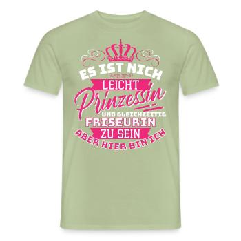 Prinzessin & Friseurin - Frisör Frisörin Frisöse - Männer T-Shirt - Sage - Vorne - AI Model Male 178 light (178cm)