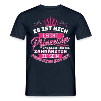 Princesse et dentiste - Collègue drôle - T-shirt homme - marine - Devant - AI Model Male 178 light (178cm)