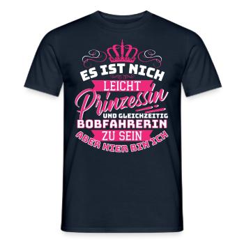 Prinzessin & Bobfahrerin - Lustiges Bobsport Bob - Männer T-Shirt - Navy - Vorne - AI Model Male 178 light (178cm)