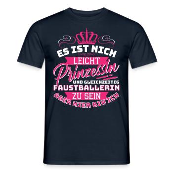 Prinzessin & Faustballerin - Lustiges Faustball - Männer T-Shirt - Navy - Vorne - AI Model Male 178 light (178cm)