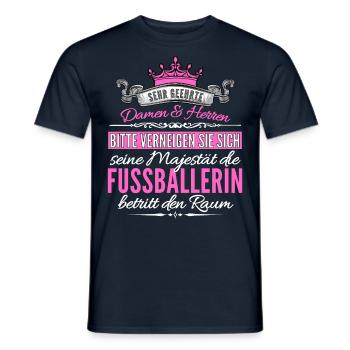 Frauenfußball Fußballspielerin Fussballerin - Männer T-Shirt - Navy - Vorne - AI Model Male 178 light (178cm)
