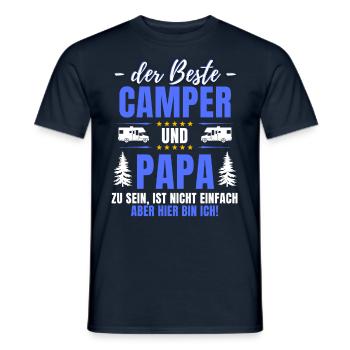 LE MEILLEUR CAMPEUR ET PAPA - Camping amusant - T-shirt homme - marine - Devant - AI Model Male 178 light (178cm)