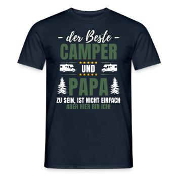 DER BESTE CAMPER & PAPA - Lustiger Camping - Männer T-Shirt - Navy - Vorne - AI Model Male 178 light (178cm)